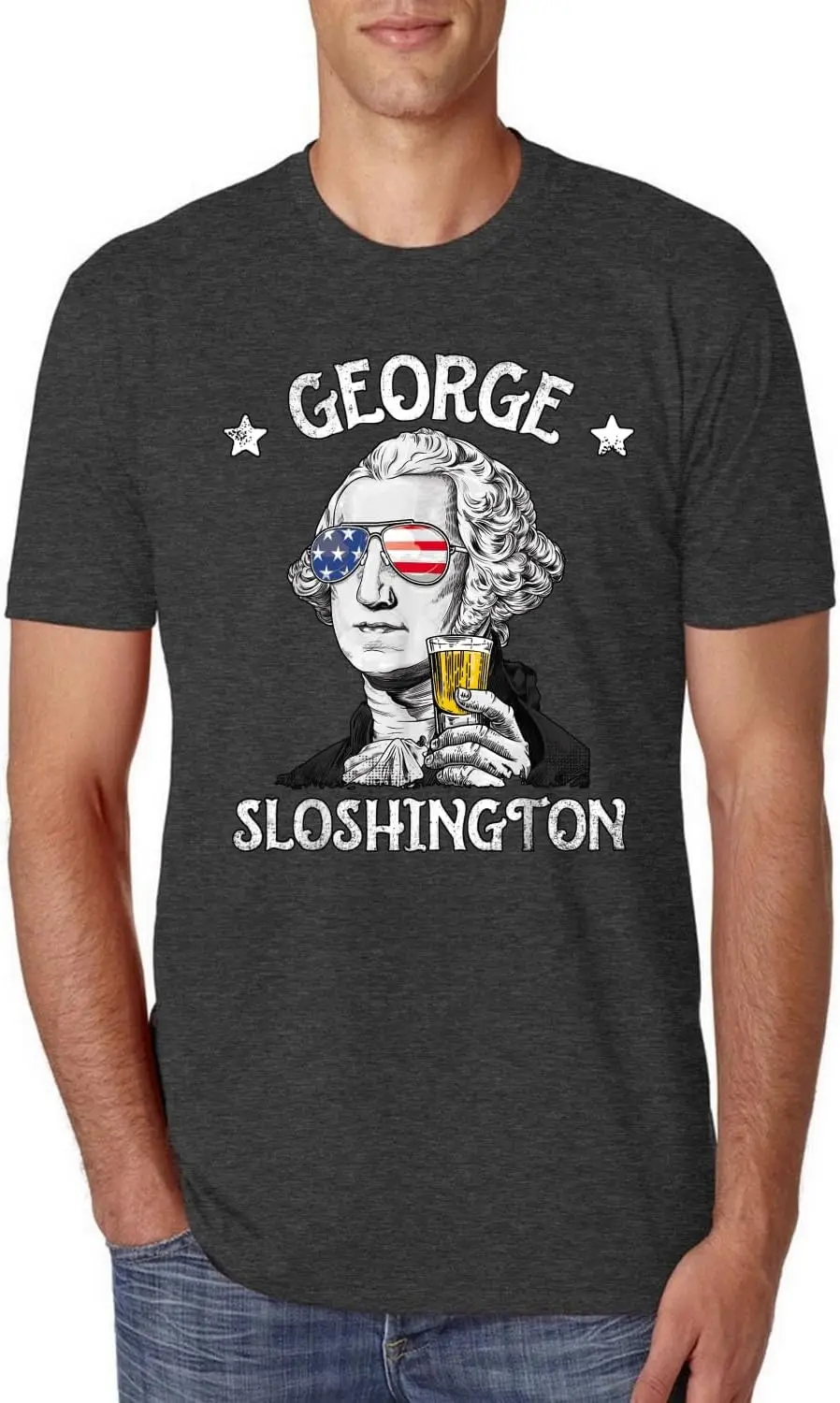 Funny George Sloshington Drinking Men's T-Shirt