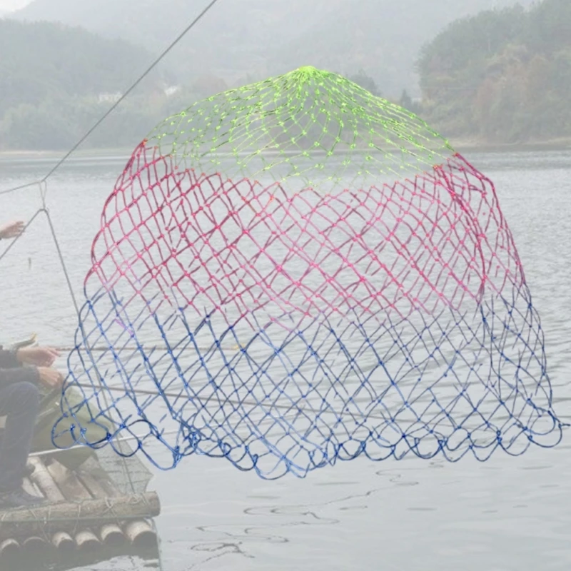 Fishing Net Replacement Nettings Rhombus Meshs Hole Depth Folding Nylon Landing Dip Net Freshwaters Saltwater Fishing Tool