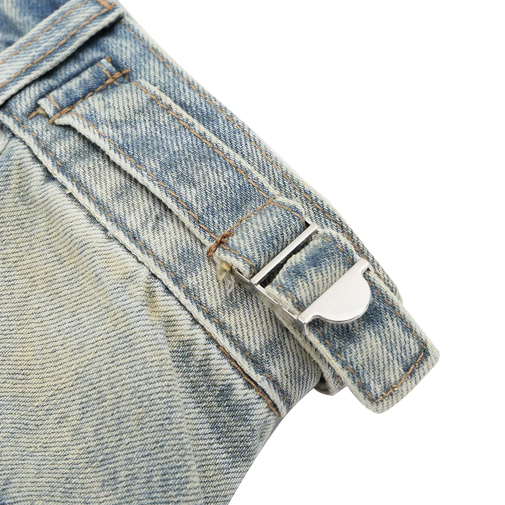 Superway Design Original rétro lavé unisexe jean décontracté déchiré ample hommes pantalon haute rue Vintage américain surdimensionné jean