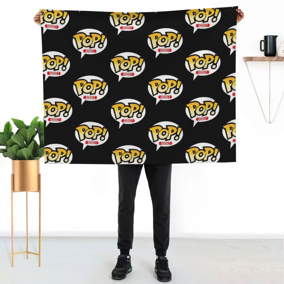 

Pop! Addict Throw Blanket Modern Design Soft Blanket for Home Decor