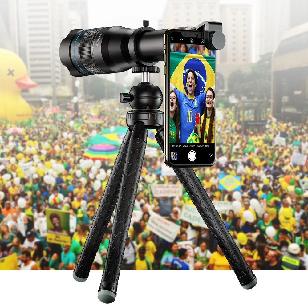 Imagem -04 - Apexel hd 60x Telescópio Lente Telefoto Mais Miniselfie Tripé 60x Monocular para Iphone Xiaomi Outros Smartphone Viagem Caça Caminhadas