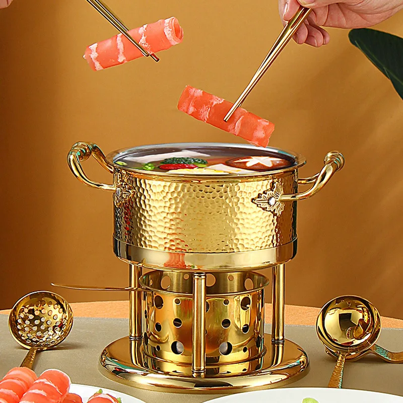 Commercial high-end alcohol stove small hot pot special pot hotel household environmentally friendly oil single small hot pot