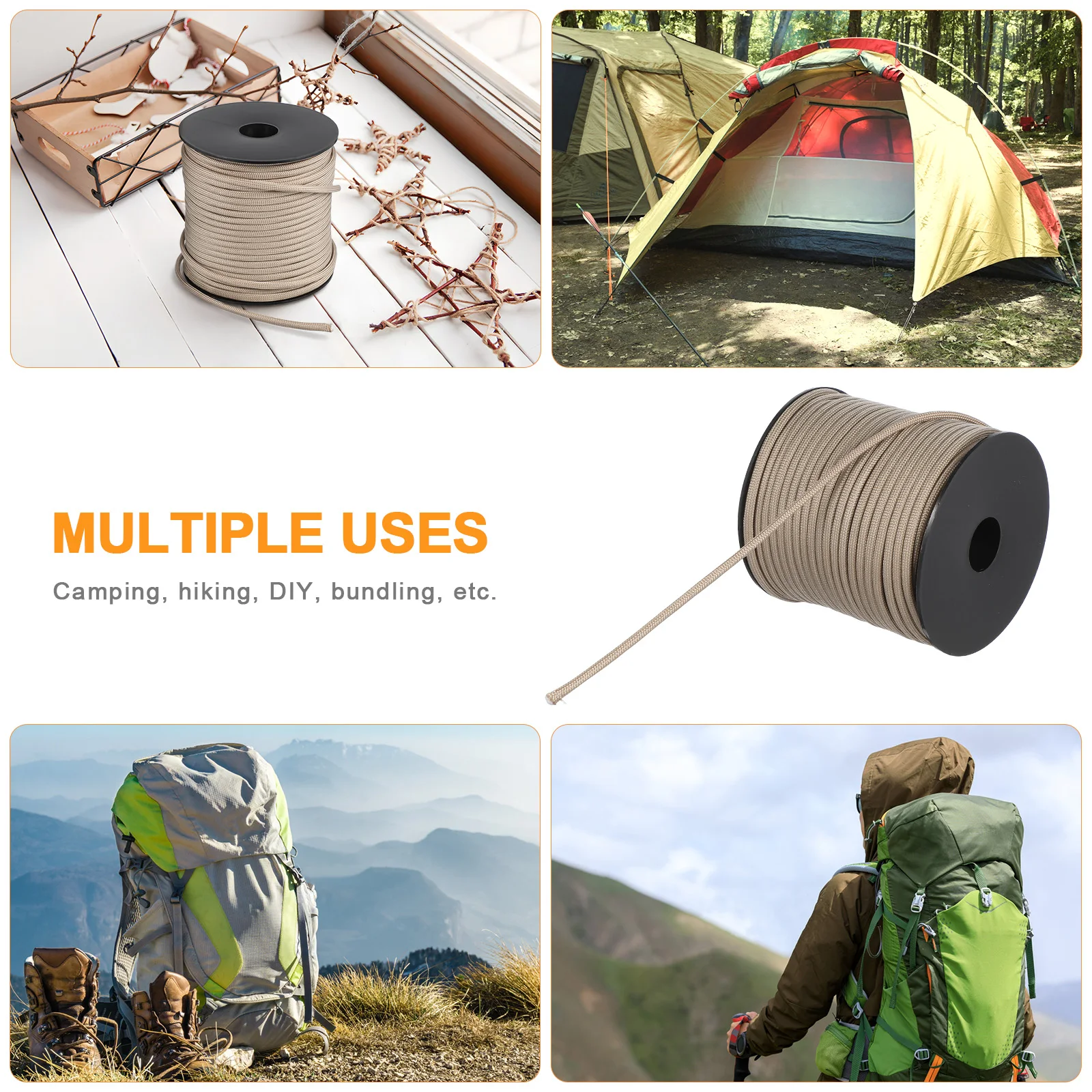 

50M 9-Core Nylon Windproof Rope for Tent Tarp Sailing Hauling Clothesline Camping Travel Survival Hauling And Dragging Rope Gear