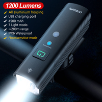 CYCLAMI AI-1200 Bike Headlight MTB Doad Bicycle AI 1200 Lumens Front Lamp Auto Light Sensor Night Cycling Portable flashlight