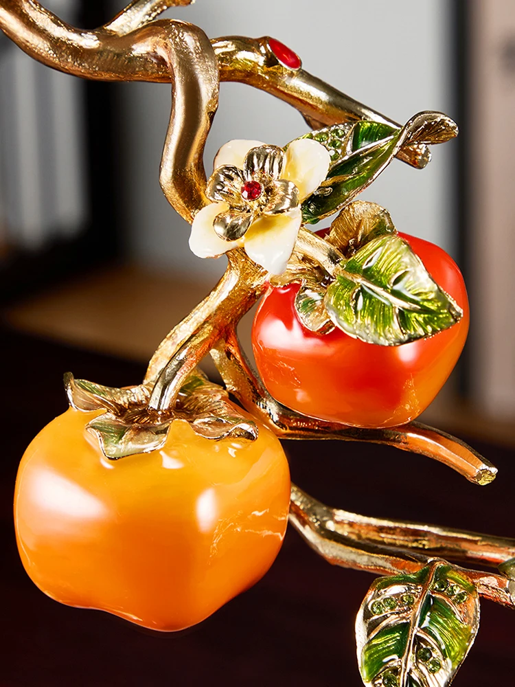 persimmon ornament high-end light luxury living room entrance TV cabinet persimmon ruyi handicrafts housewarming opening