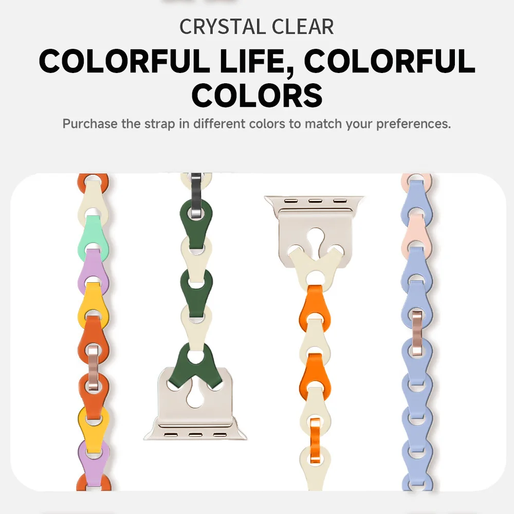 Correa de enlace de silicona para Apple Watch band 44 mm 40mm ultra-2 49 45mm 41 38mm 42 pulsera doble Tour para la serie 9 8 7 6 5 4 3 se