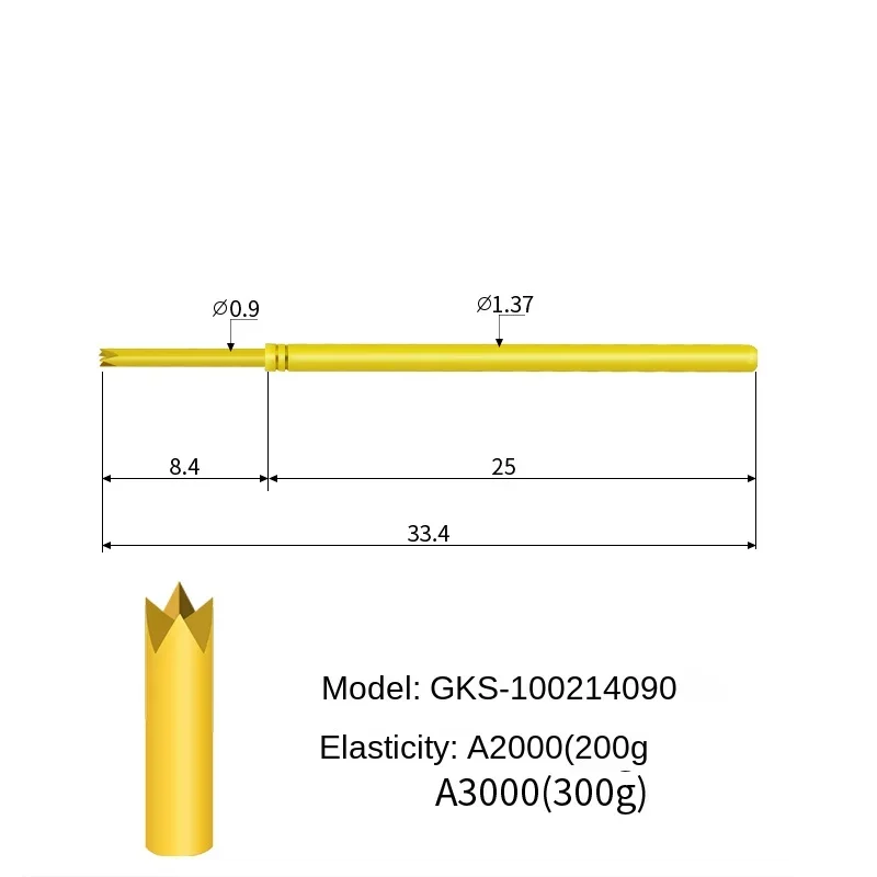 50/100PCS INGUN British Steel Probe GKS100 214 050 A2000/A3000 Four-jaw Plum Blossom Head 1.36mm Spring Test Needle for ICT Test