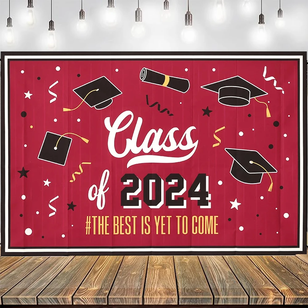 Graduação Celebration Backdrop, Parabéns Grad Banner, Graduate Photo Background, Decoração do partido, Classe de 2024, 100x150cm, 1PC