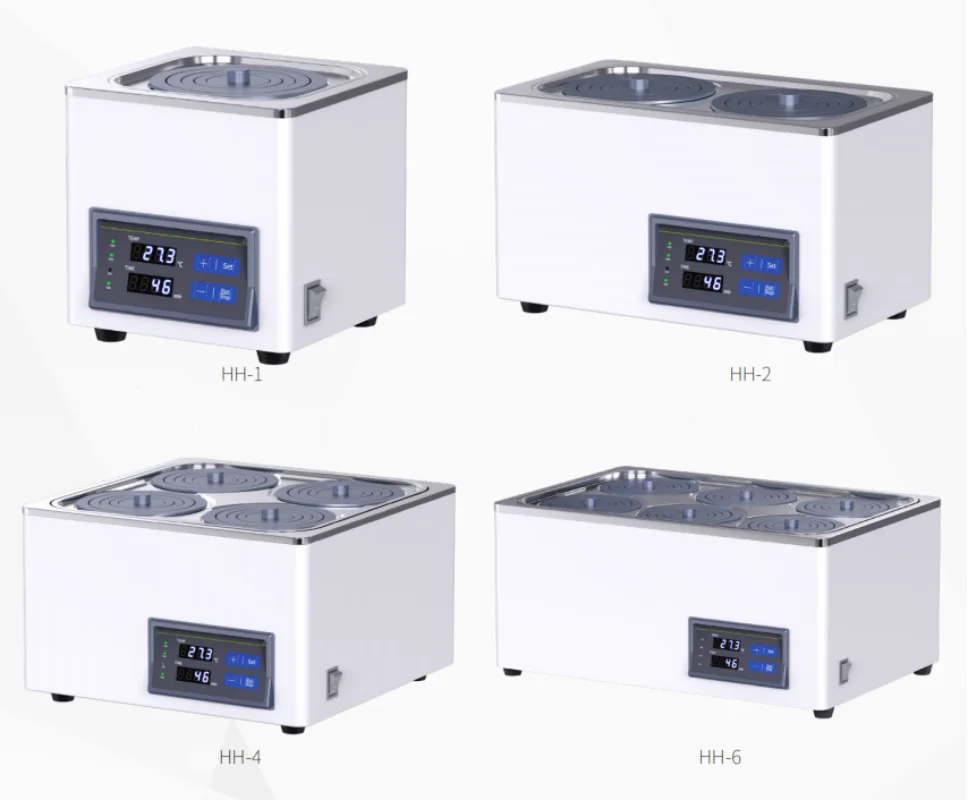 IKEME Laboratory Water Bath Constant Temperature Heater With Stainless Steel Liner Thermostat Tank 1/4 Hole HH-4
