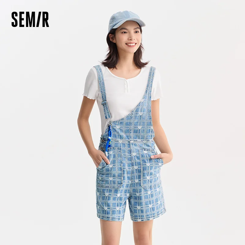 Semir Jeans Women Asymmetric Strap Pants 2024 Summer New Cool Loose Shorts Trend