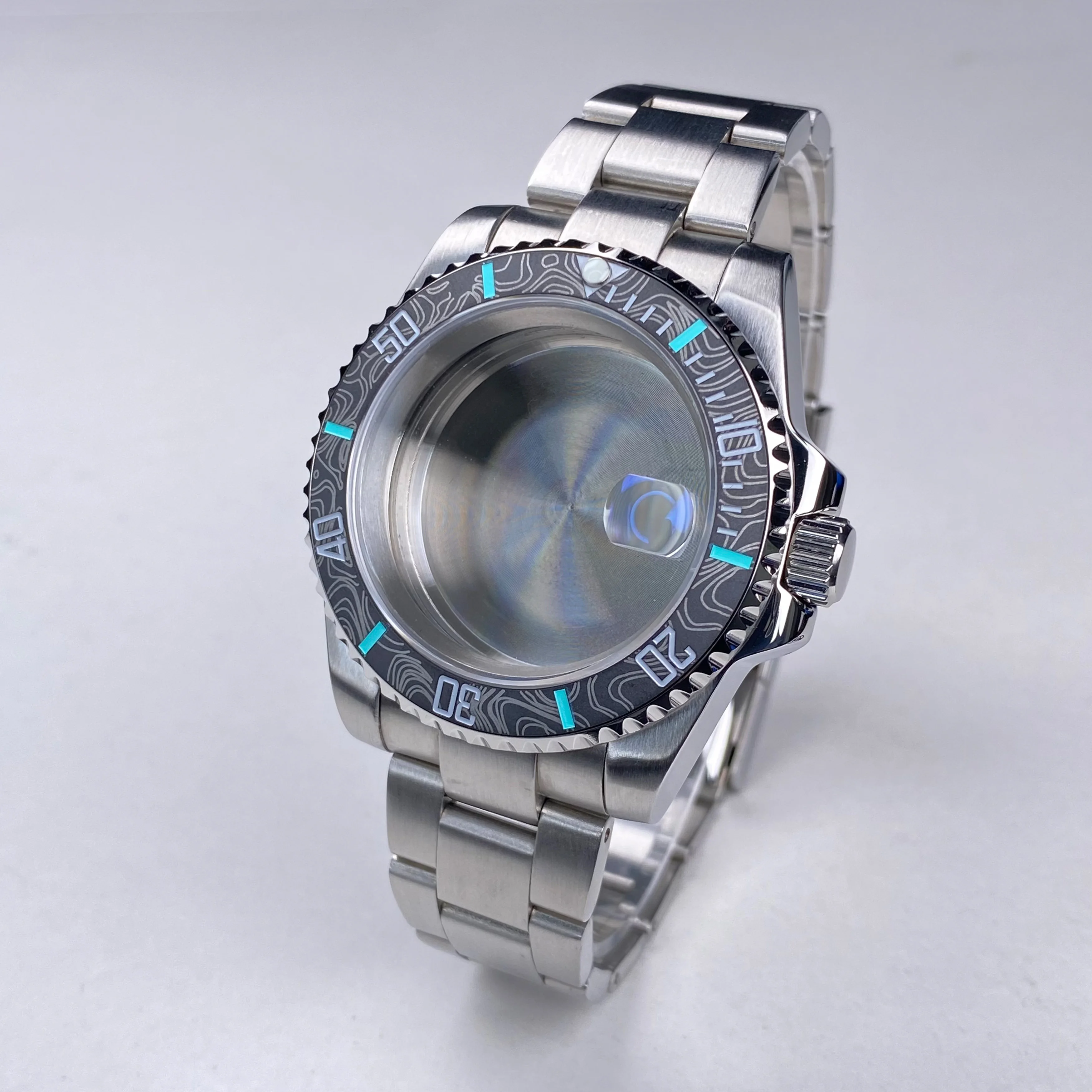 하이 퀄리티 NH35 스테인리스 스틸 시계 케이스, 사파이어 120 클릭 케이스, NH34/35/36 무브먼트 시계 케이스 액세서리, 40mm