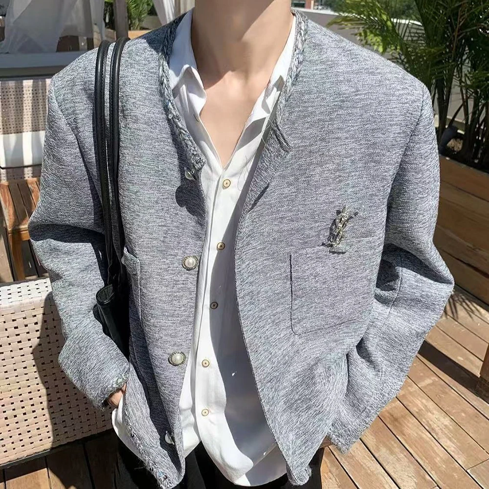 

Новая зимняя мужская однотонная куртка с длинными рукавами в Корейском стиле ретро, модная уличная свободная простая повседневная нишевая мужская куртка