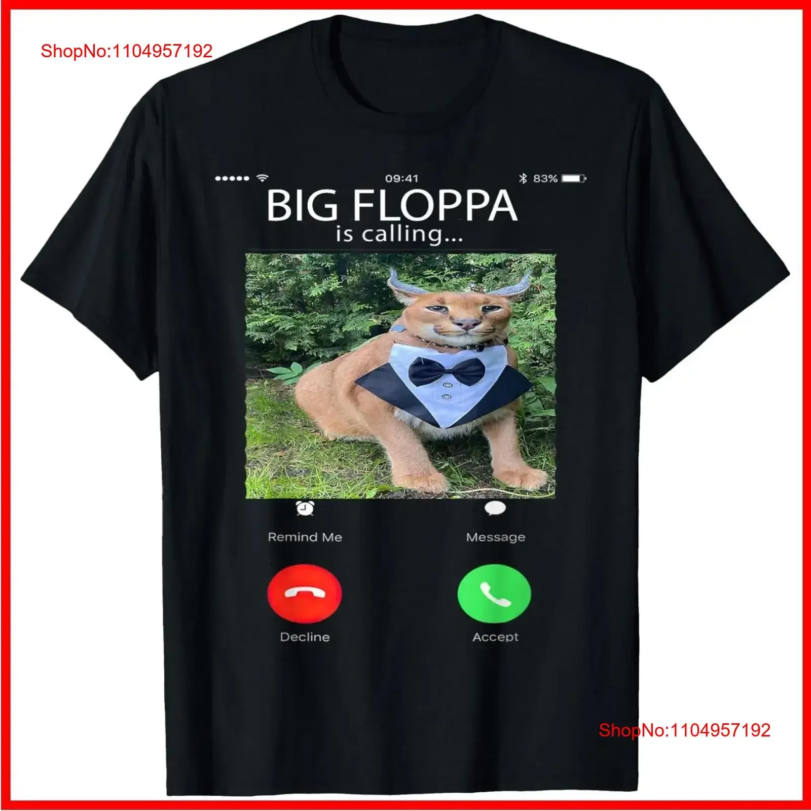 

Big Floppa is Calling Funny Caracal Cat Meme Black Cotton T Shirt S 5XL vintage Washed Breathable Stretched graphic Comfortable