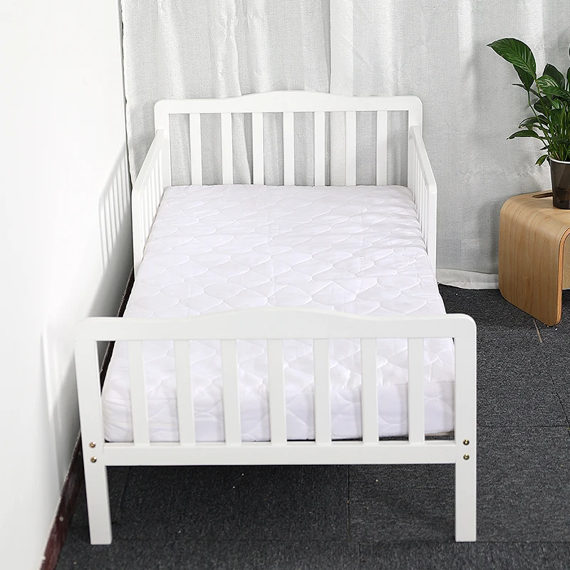 

White Wooden Teens Bedroom Furniture Toddler Bed Size 130x70 For School