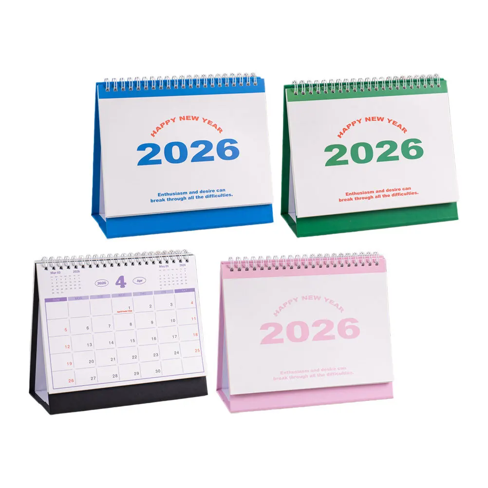 4 個 2026 卓上カレンダー スタンディングフリップデスクトップカレンダー 英語レイアウト 習慣トラッカー マンスリーオーガナイザー オフィス ホーム