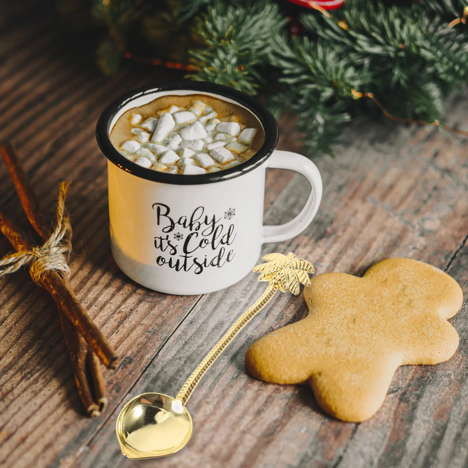 

1pc Retro Coffee Creative Zinc Alloy Sugar Stirring Spoon For Tea Espresso Salad Coffee Stirring Spoon Party Golden