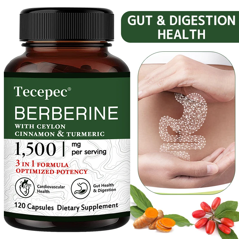 Berberine Ceylon Cinnamon and Turmeric Capsules Antioxidant Immune System,Cardiovascular and Digestive Health,Aid Gut Health