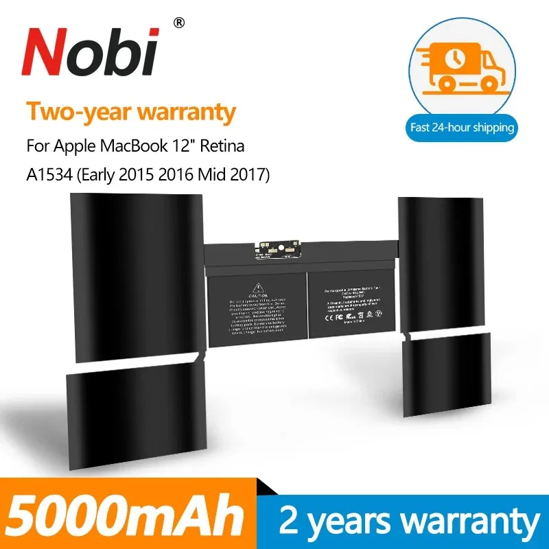 NOBI A1527 A1705 Laptop Battery for APPLE Macbook pro 12" A1534 2015 2016 2017 year MF855 MJY32CH/A MK4M2 EMC2746 EMC2991