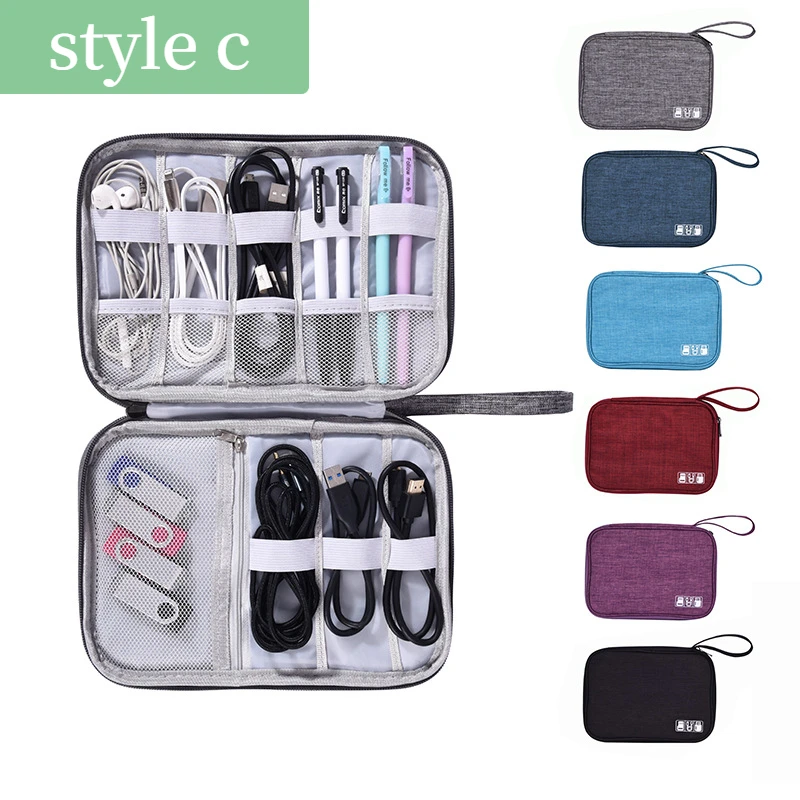 Portable Travel Data Cable Bag Digital USB Gadget Organizer Charger Earphone Storage Box U disk Power Bank Zipper Storage Bag