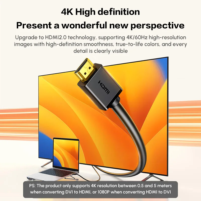 UGREEN HD-MI a DVI Versión 1.4 Cable de alta definición Cable de vídeo 4K macho a macho