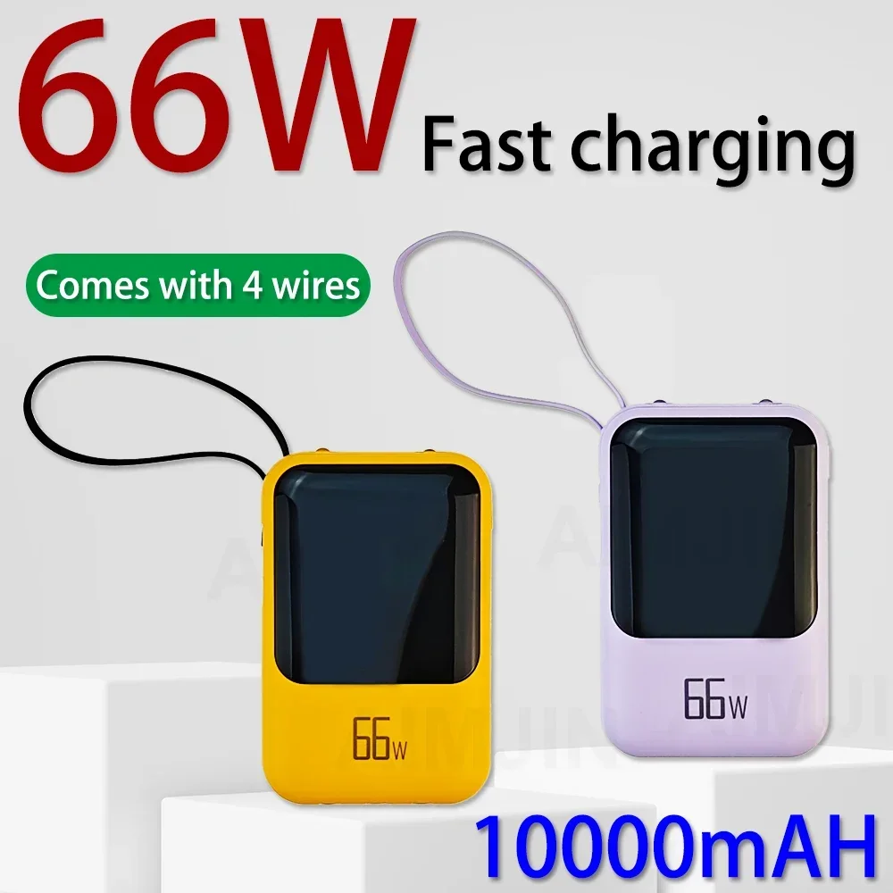 10000mAh Mini Power Bank 66W Super Fast Charging PD 20W Portable External Battery Powerbank For iPhone Samsung Huawei Xiaomi