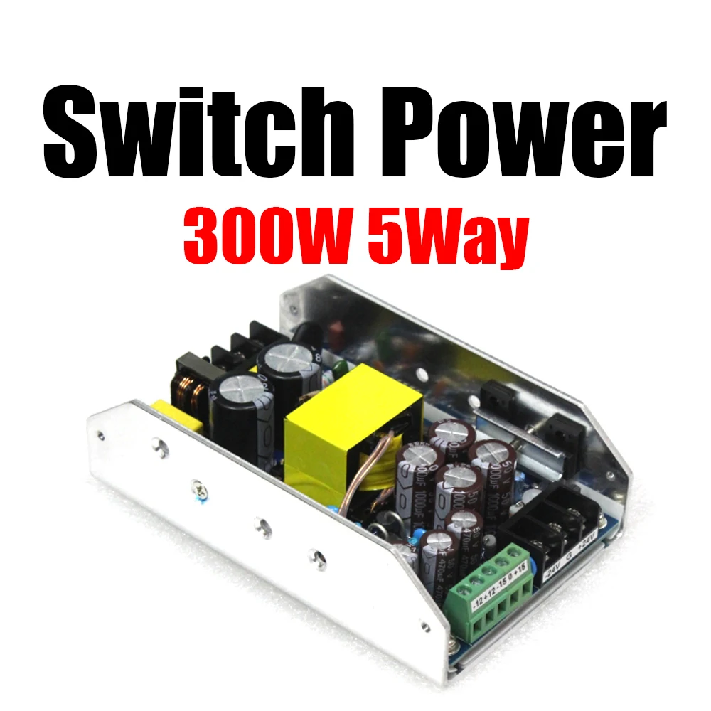 Amplificador de Potência Switching Power Supply Tensão Positiva e Negativa 300w 5way ac 110v 220v to ± 24v 36v 42v 48v 55v 60v 12v 15v