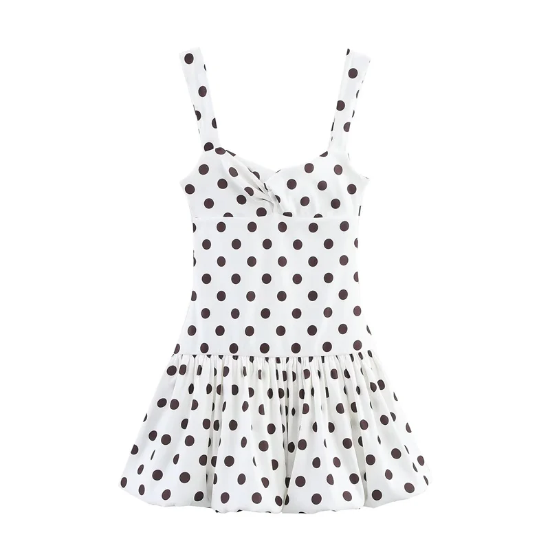 

Teen Girl Dress Summer 2025 New Sleeveless Suspenders Mini Dresses for Girl Polka Dot Fashion Ladylike Girl Dress 14-18 Years