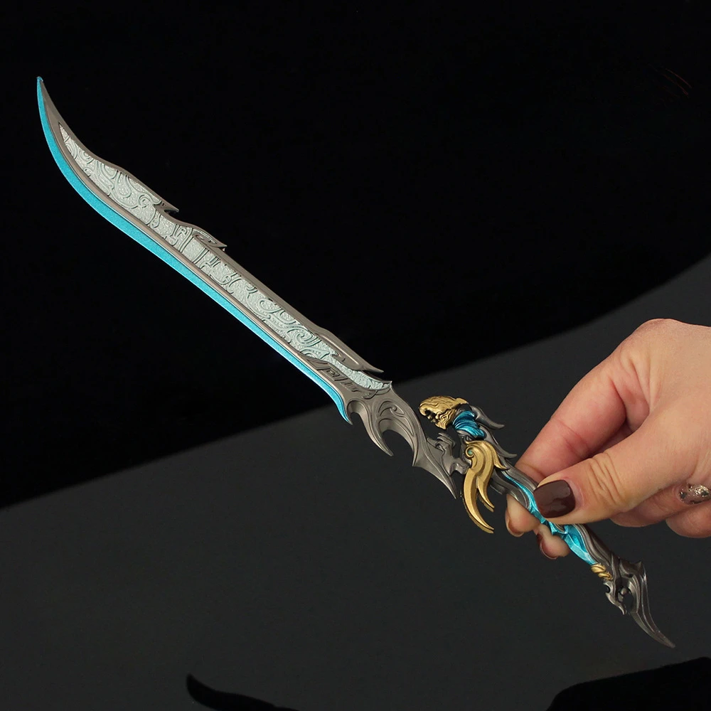 30CM naraka: bladepoint Fegyver Csonka Periféria Hiánytalan Fém kézműves manöken cosplay Kard kültéri trainning Gyermek- collectible Dísztárgyak