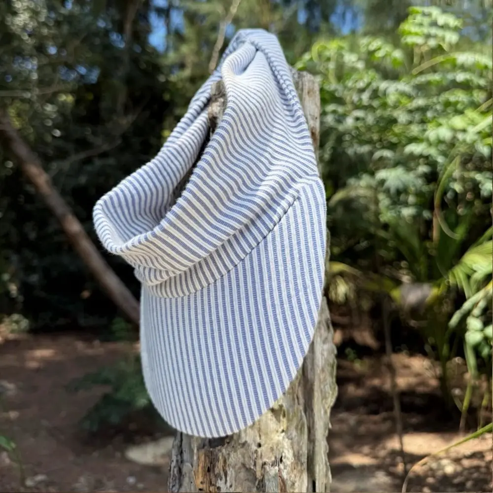 Foldable Striped Elastic Headband Large Brim Empty Top Traceless Sun Hat UV Protection Korean Style Open-Top Cap Outdoor Sports