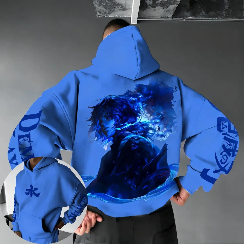 Demon Slayer heren Hoodie Trui Akaza Japan Anime Lente Herfst Jongens kinderen Lange mouwen ouder-kind Outfit