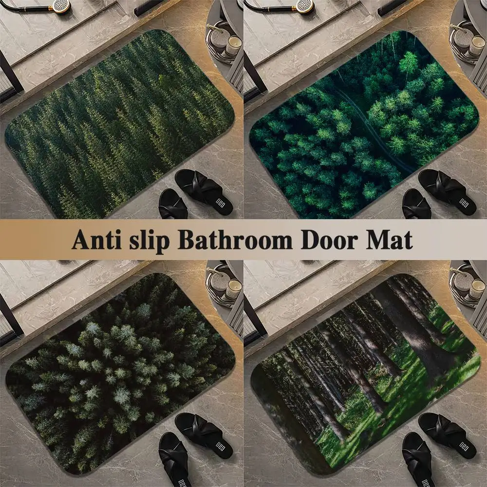 

Forest Landscape Floor Mat Printed Large Carpets Living Room And Bedroom Carpets Bathroom Anti Slip Door MATS Small Carpets