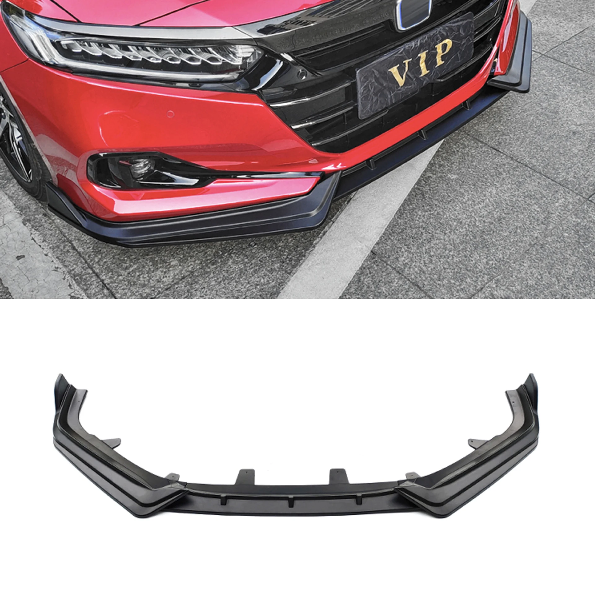 3D Front Bumper Lip Spoiler Splitter Deflector For Honda Accord 10.5th Gen 2021-2022 Guards Body Kit Car Auto Accessory 3PCS