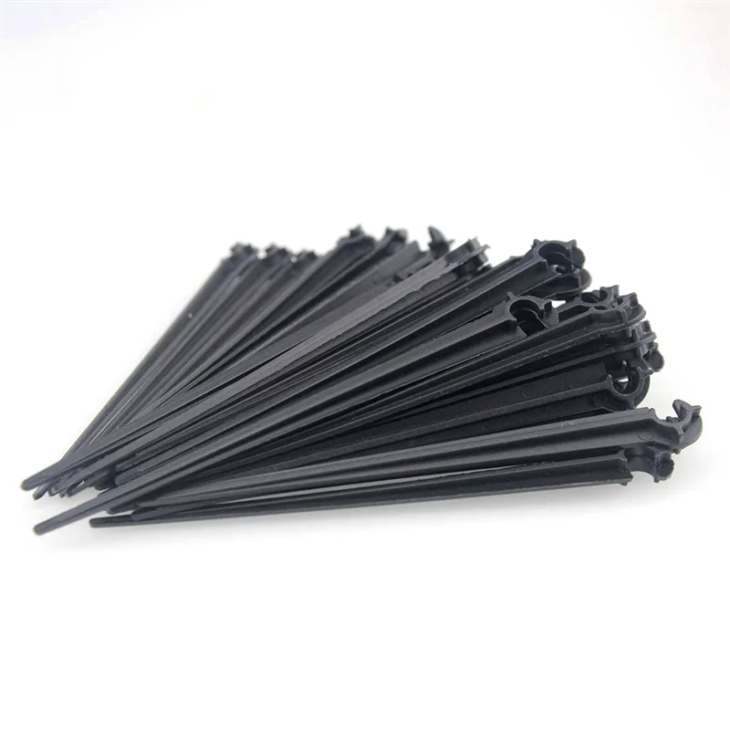 

AT29-Irrigation Drip Support Stakes 1/4 Inch Tubing Hose For Vegetable Gardens Flower Beds Herbs Gardens Black 400 Pack