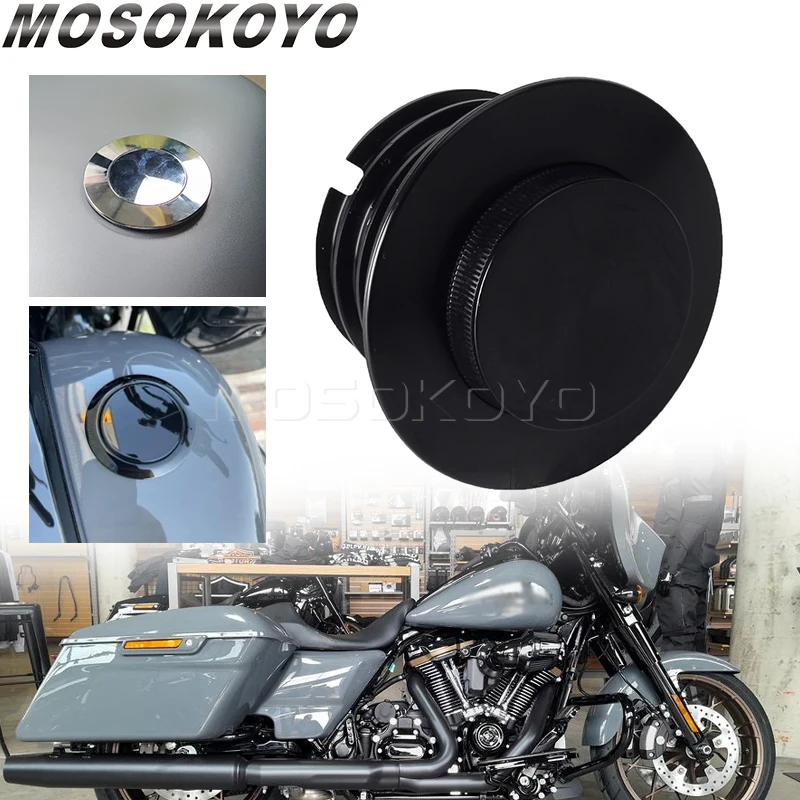 Motorcycle Pop Up Gas Cap Fuel Tank Cover Cap Screw-In Pop-up Fuel Cap For Harley Street Road Glide ST FLTRXST FLHXST 21+ Tanks