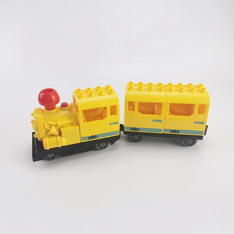 Juguetes de bloques de construcción de gran tamaño para niños, piezas de ladrillos de vías de tren clásicas, juguetes educativos, regalo de Tren