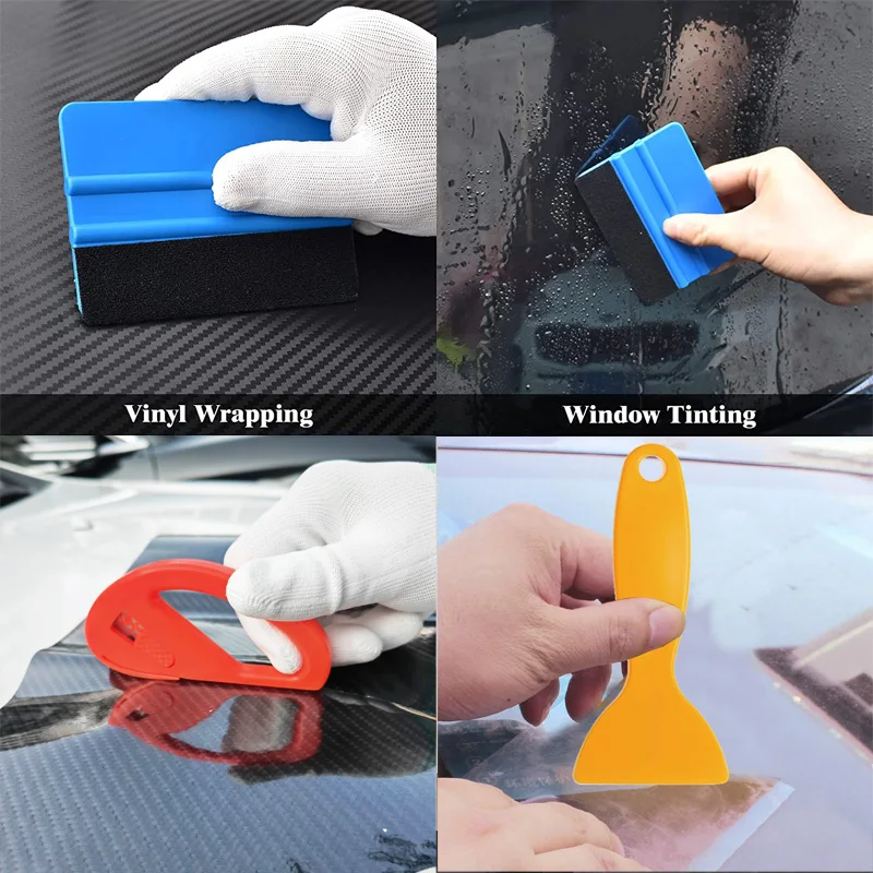 11Pcs/8Pcs Car Wrapping Vinyl Tool Kit Window Film Tint Tools Car Wrap Sticks Edge Trimming Squeegee Tinting Felt Edge Squeegee