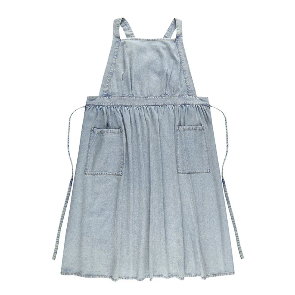 

Vintage Denim Apron Cotton Canvas Premium Stain-Resistant Apron Machine Washable Adjustable Waist Heavy-Duty Apron Unisex