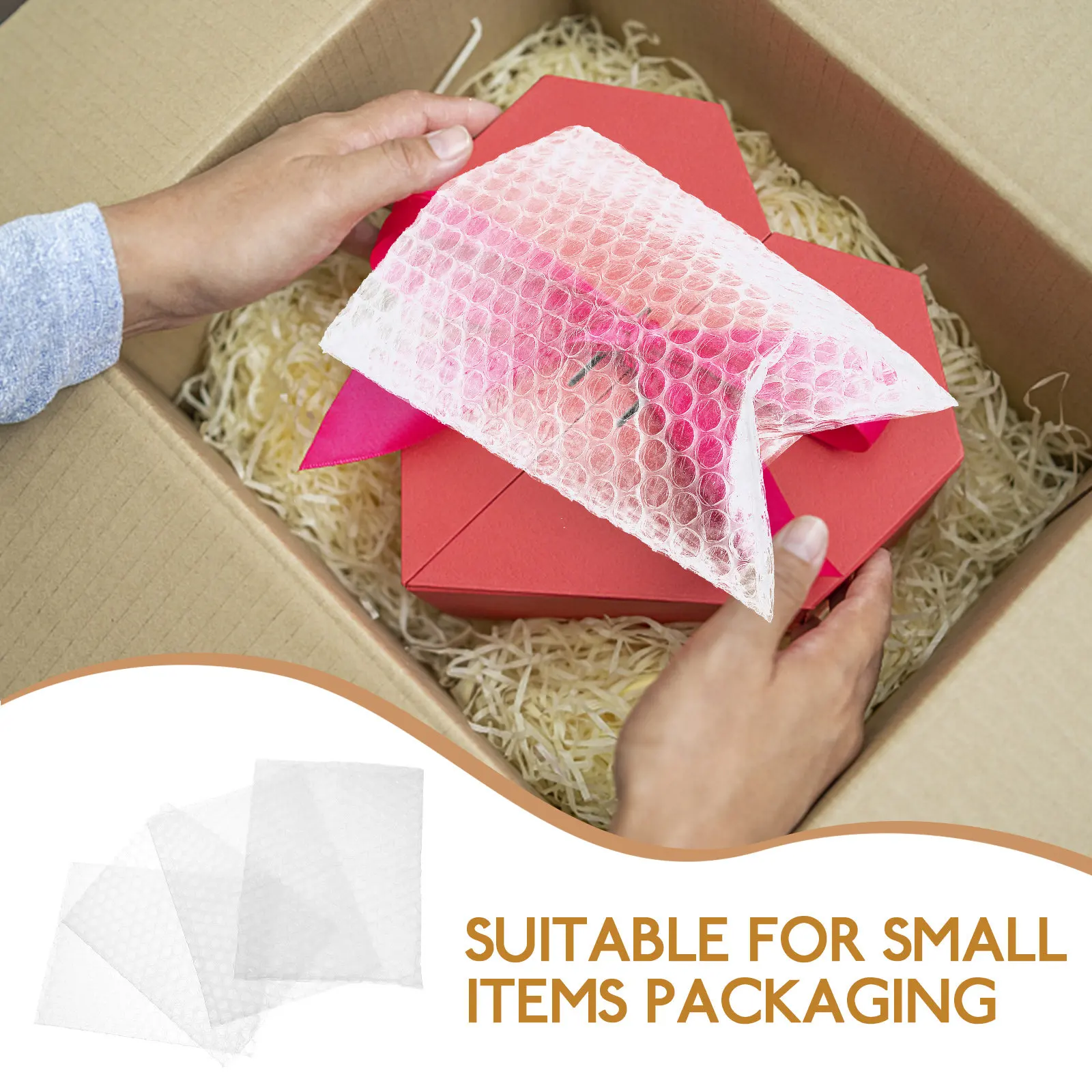 100Pcs Transparent Bubble Pouch Lightweight Portable Packing Bubble Bag for Shipping Packaging Storage Small Items Protection