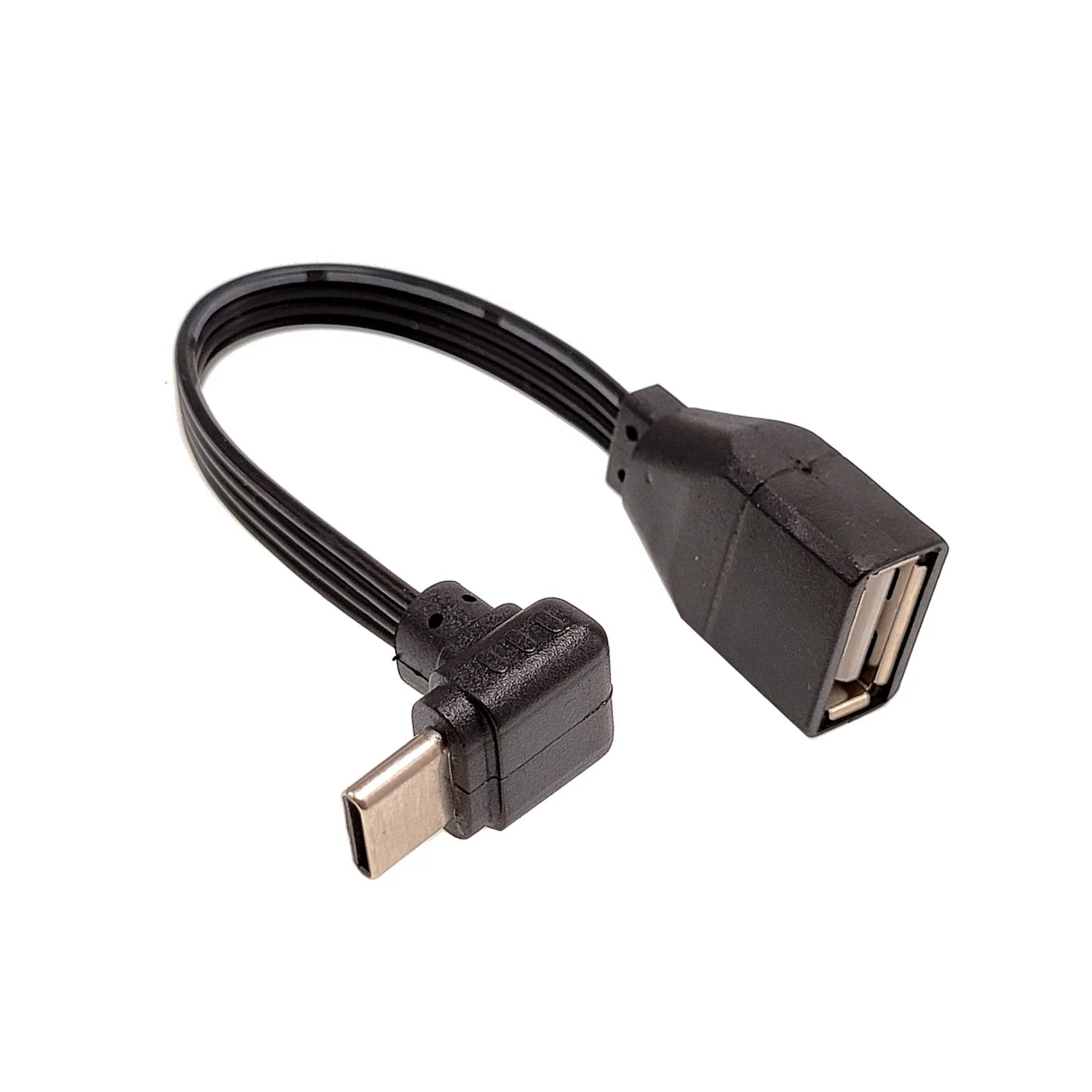 Flat C-type USB to OTG USB cable,Suitable for phones and computers function on TYPE-C 90 degree male to USB 2.0 female adapter