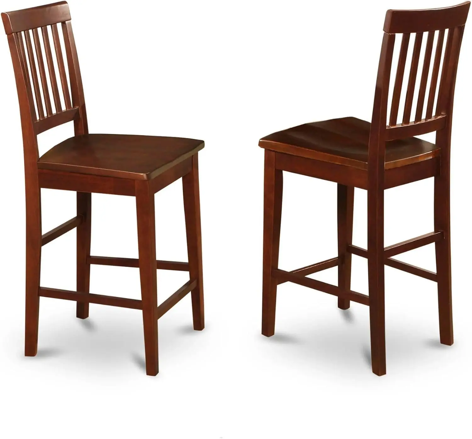 

Mahogany Wood Counter Stools Set of 2 - 11 Inch Seat Height for Kitchen Bar