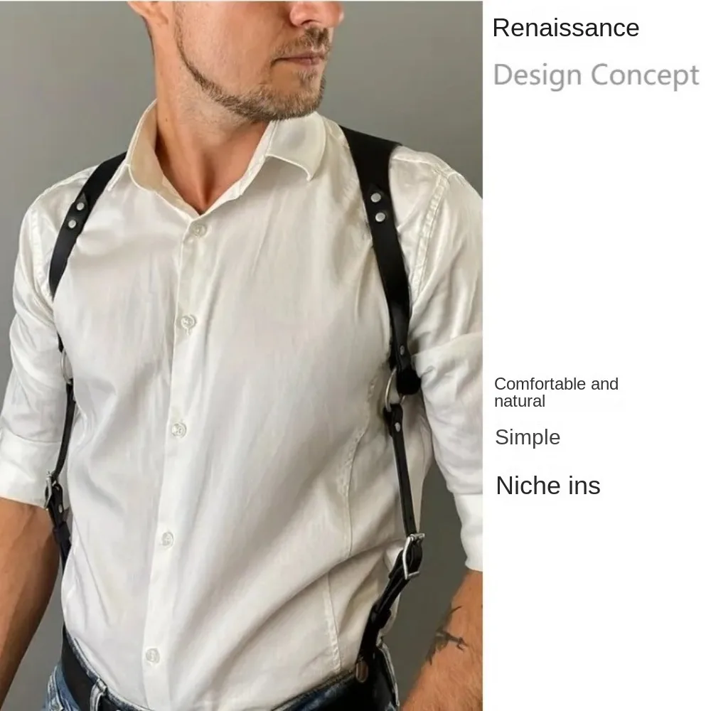 Harnais réglable pour hommes, ceinture de taille en PU façonnant la poitrine, gilet en cuir, Punk de rue, harnais de corps, accessoires pour vêtements