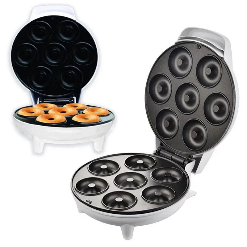 Mini Kid-Friendly Donut Maker Machine 7 Small Doughnuts portable  Cake Machine Waffle machine for Commercial Use Household