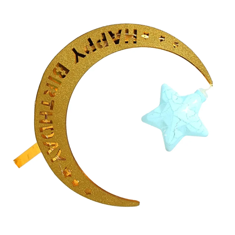 

Creative Luminous Star Moon Light Cake Decorations Theme Party Cupcake Toppers Banquet Glow Picks Festival Supplies