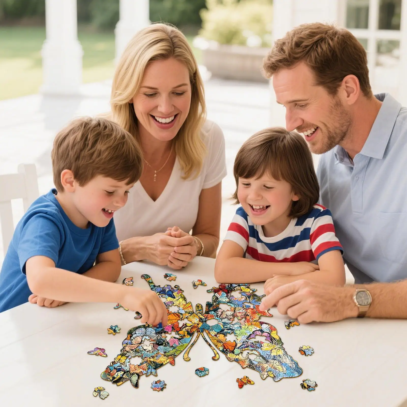 Wooden Puzzle 162 Or 118 Pieces Butterfly Shaped Game Puzzle Interactive Wooden Jigsaw For Hobby Party Gathering Learning Home