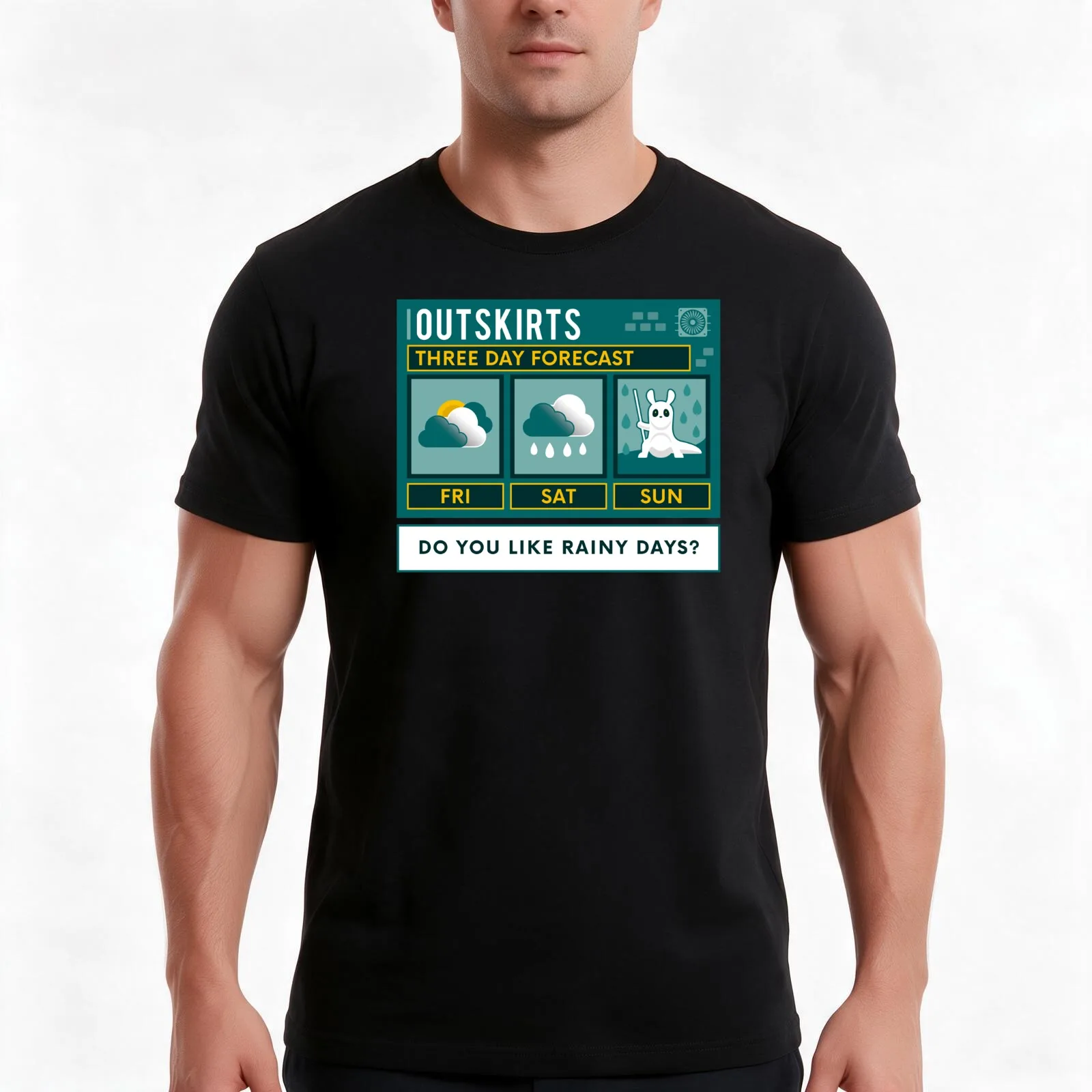 Slugcat Weather Forecast T-Shirt, Summer Casual Cotton Tee, Oversized Streetwear Tops, Vintage Graphic Print, Unisex Men Women