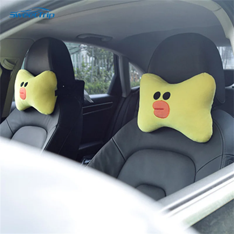 Neck Pillow Comfortable Car Accessories Cushion Automobile Waist Bolster Headrest Neck Pillow Cartoon Neck Pillow Support Pad