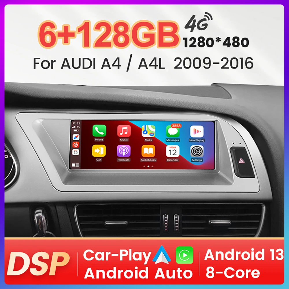 8.8INCH Android All in one Auto Car Multimedia For Audi a4 b8 audi A4L 2009-2017 Car Radio GPS Navi For CarPlay Android Auto DSP