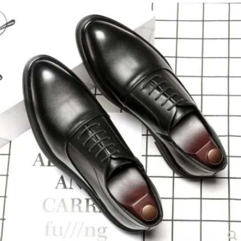 Pointed Toe Lace Up Design Low Heel Comfortable Non Slip Breathable Business Office Wedding All Match Fashion Casual Footwear