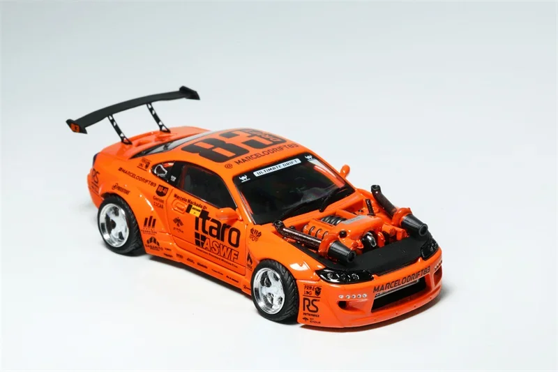 YS Model  1:64 Silvia S15 Marcelo Drift Orange Model Car