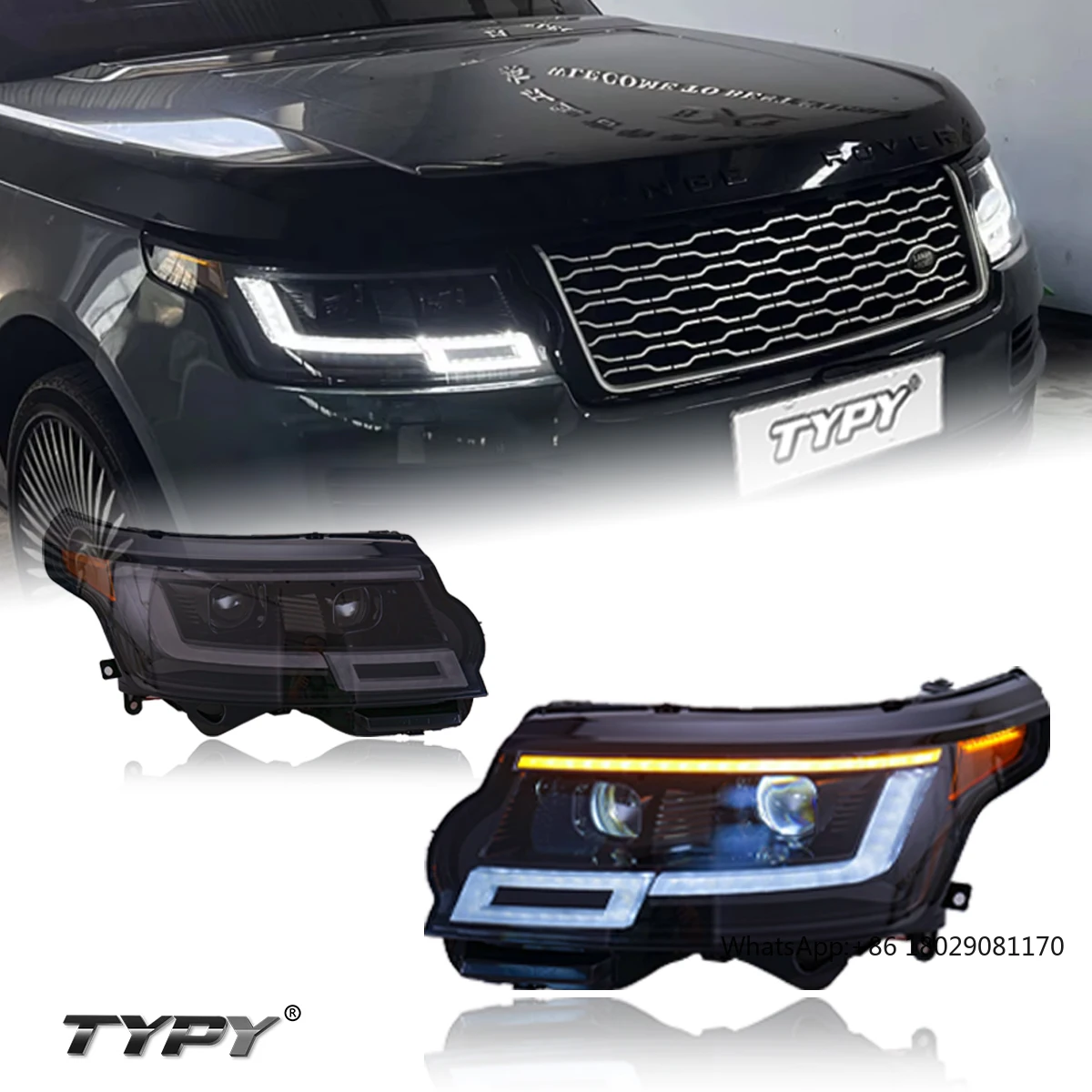 Car Headlamp Headlights  Modified LED Head Lamp Projector Lens Dynamic Signal Head Light For Land Rover Range Rover 2013-2017